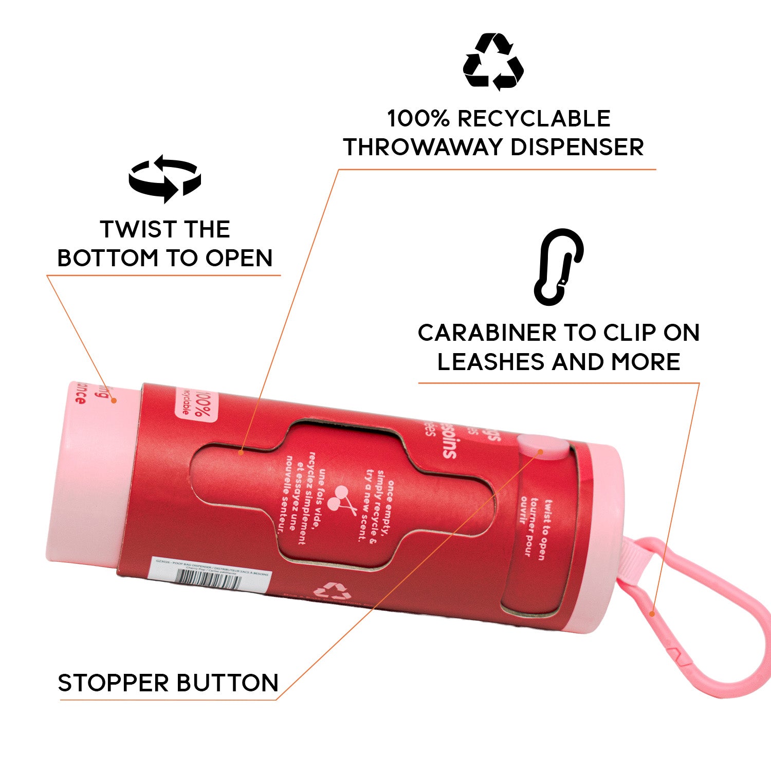 Goo-eez Throwaways | Patented Poop Bag Dispenser 3-Pack