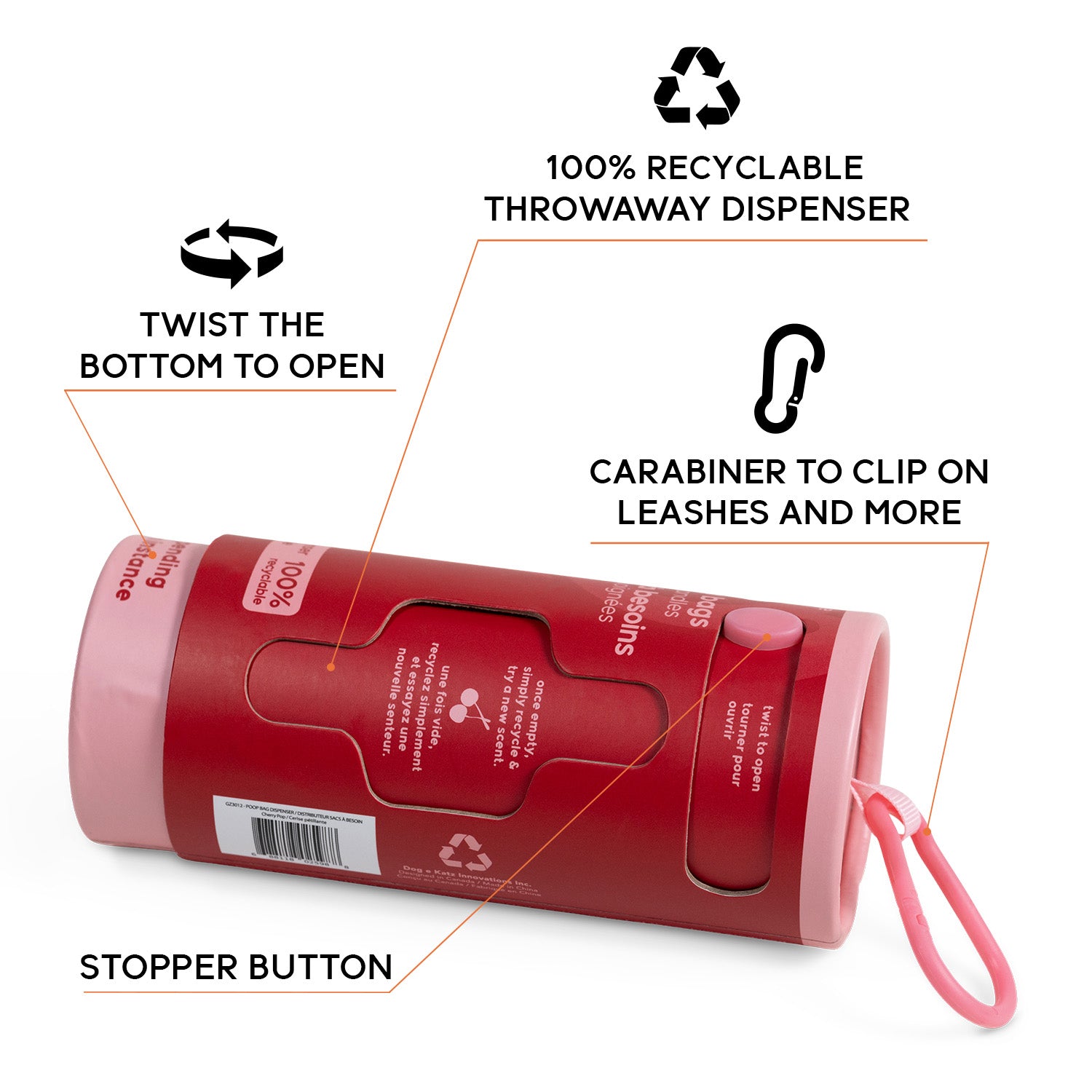 Goo-eez Throwaways | Patented Poop Bag Dispenser 3-Pack